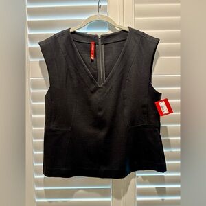Spanx Black Ponte V neck top